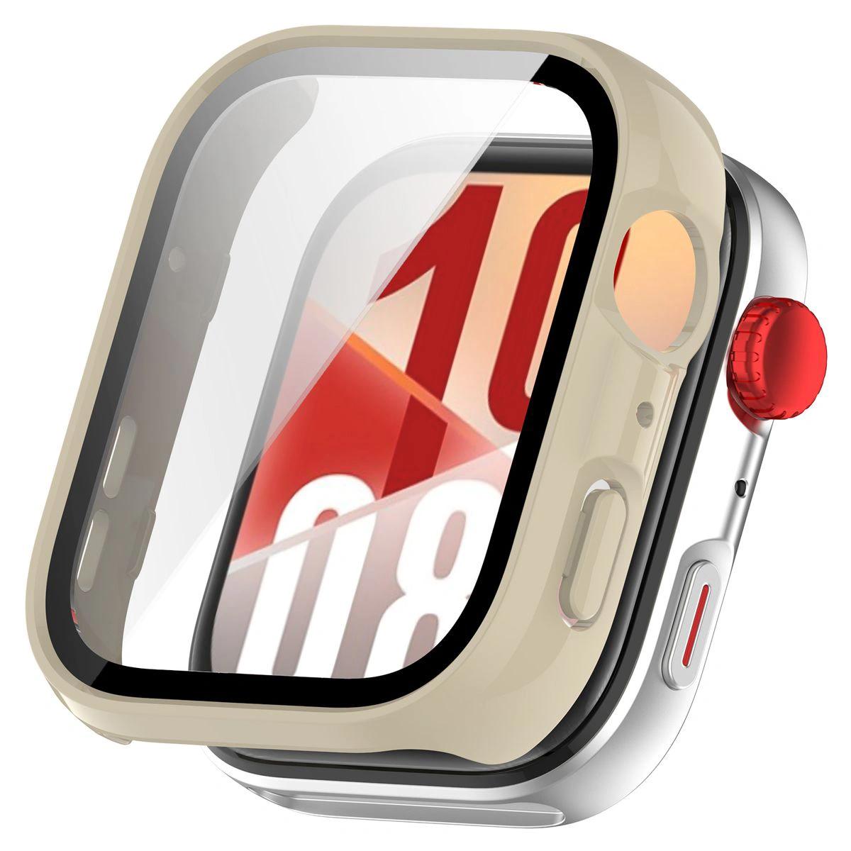 Wizualizacja nakładania etui Bizon Case Watch Adamo do Huawei Watch Fit 4